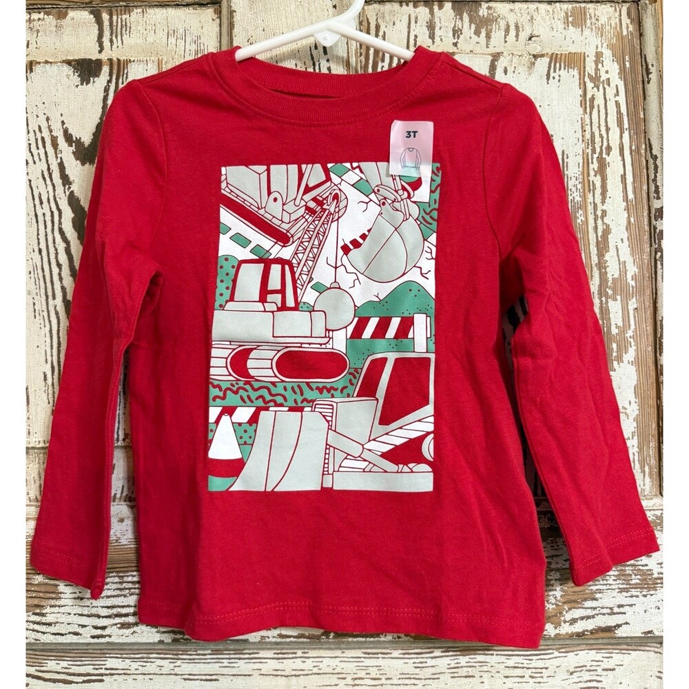 Boy’s Old Navy Long-Sleeve Graphic T-Shirt - Robbie Red - 3T